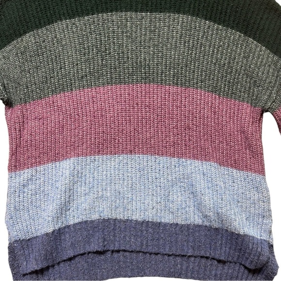 American Eagle Dreamspun Soft Knit Color Blocked Striped Sweater Small - Picture 5 of 8